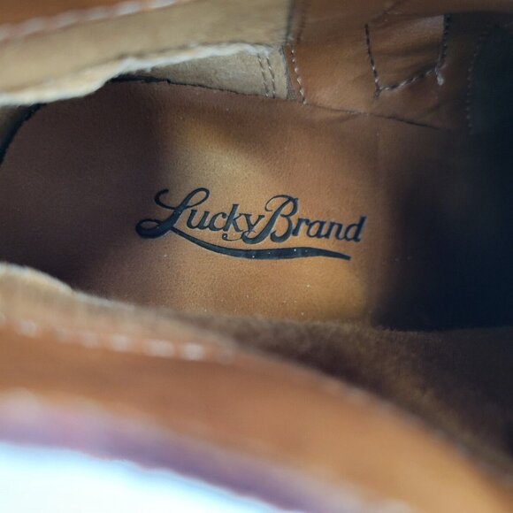 Lucky Brand Women's Size 8.5 Ankle Boots Red Suede Leather Oppus - Picture 10 of 10